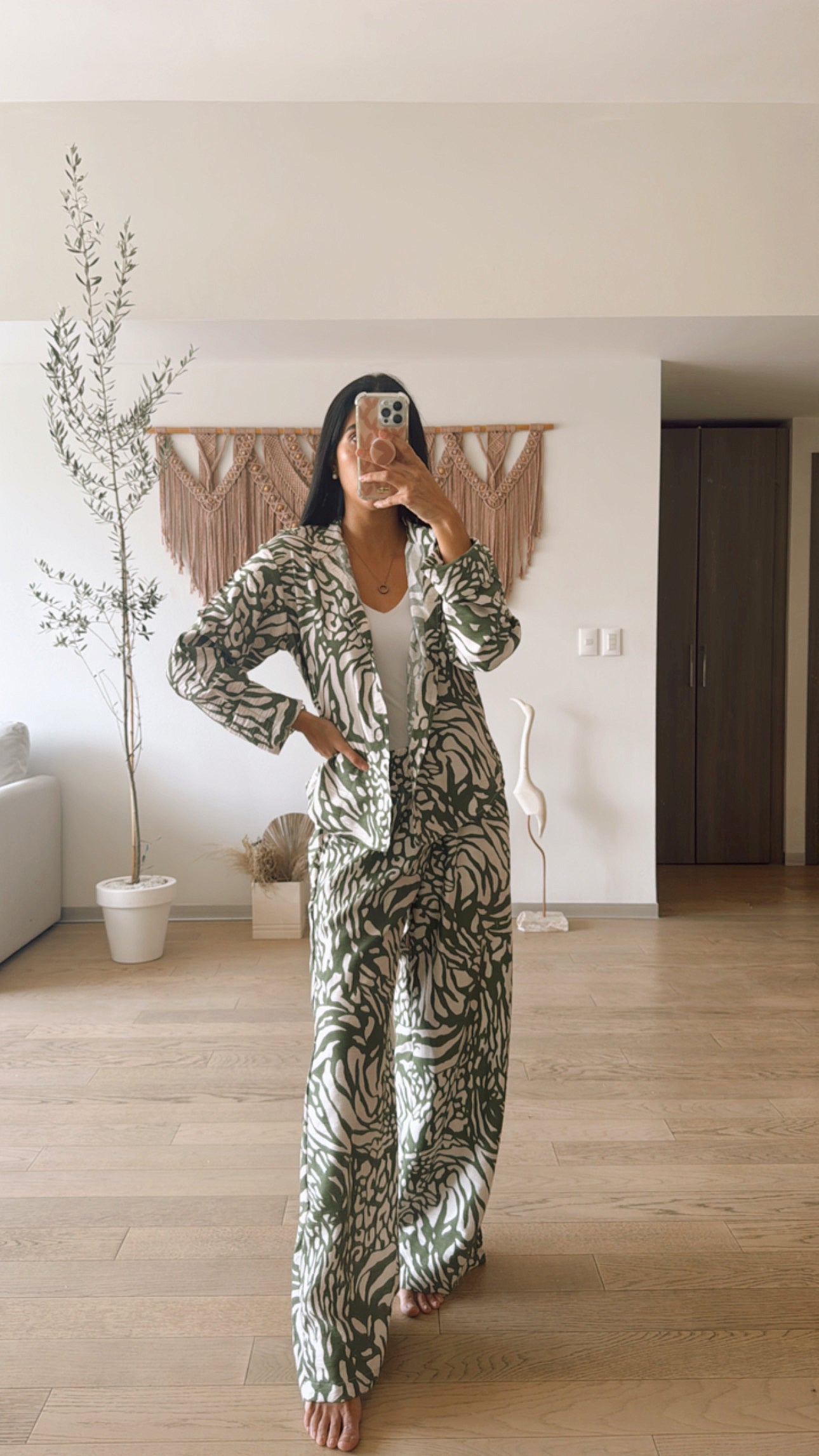 Set Margot Camisa Mariposa Verde