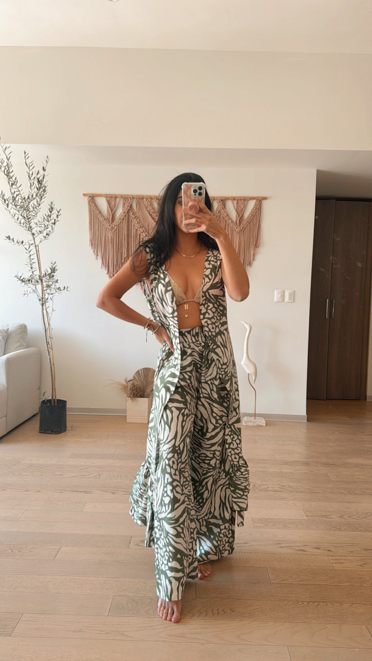 Set Margot Kimono Verde Mariposa