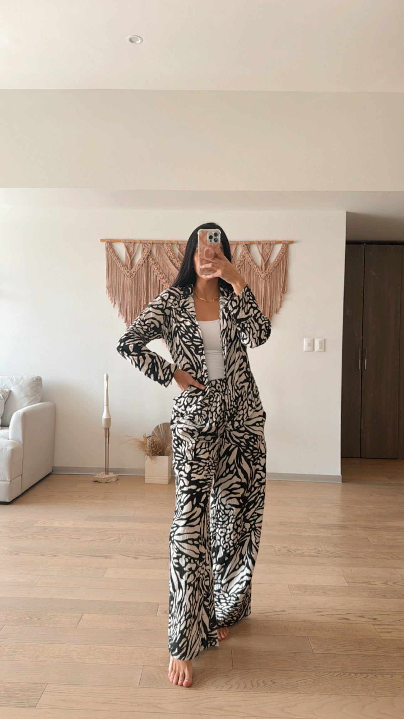 Set Margot Camisa Mariposa Negro