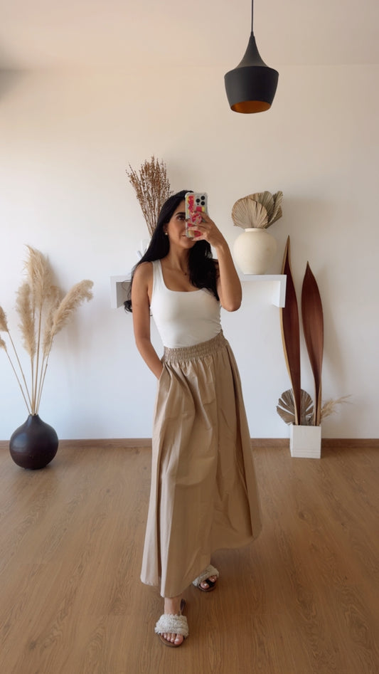 Falda Inés Beige Ch