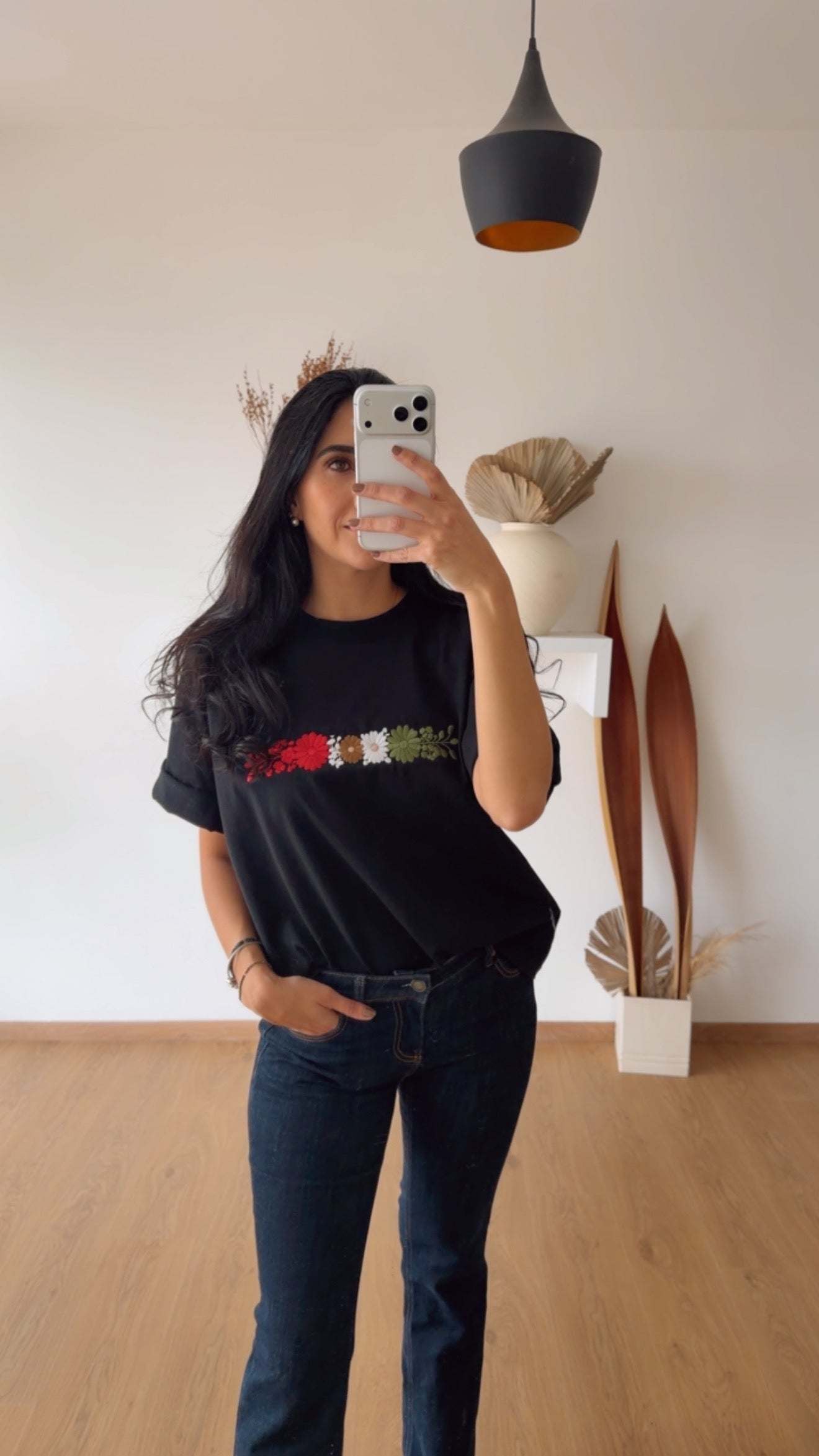 T Shirt Negra Bandera