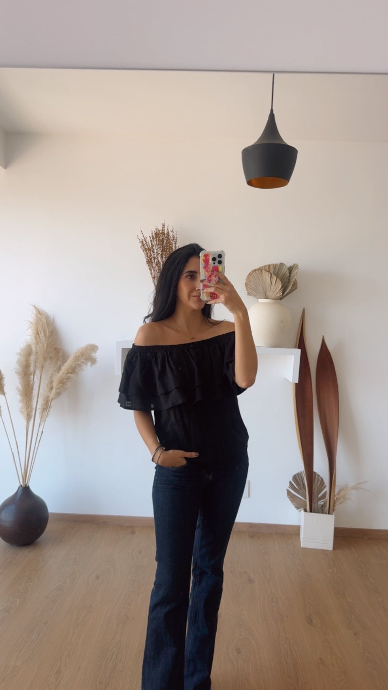 Blusa Hombros negra M