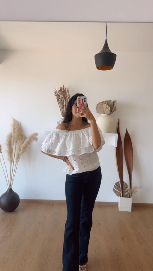 Blusa Hombros Blanca Ch