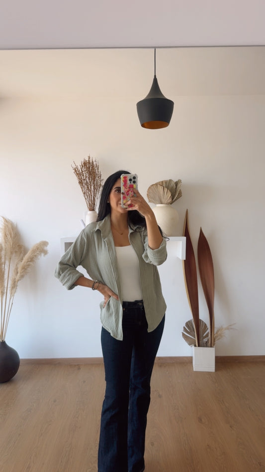 Camisa Margot Algodón Menta Ch