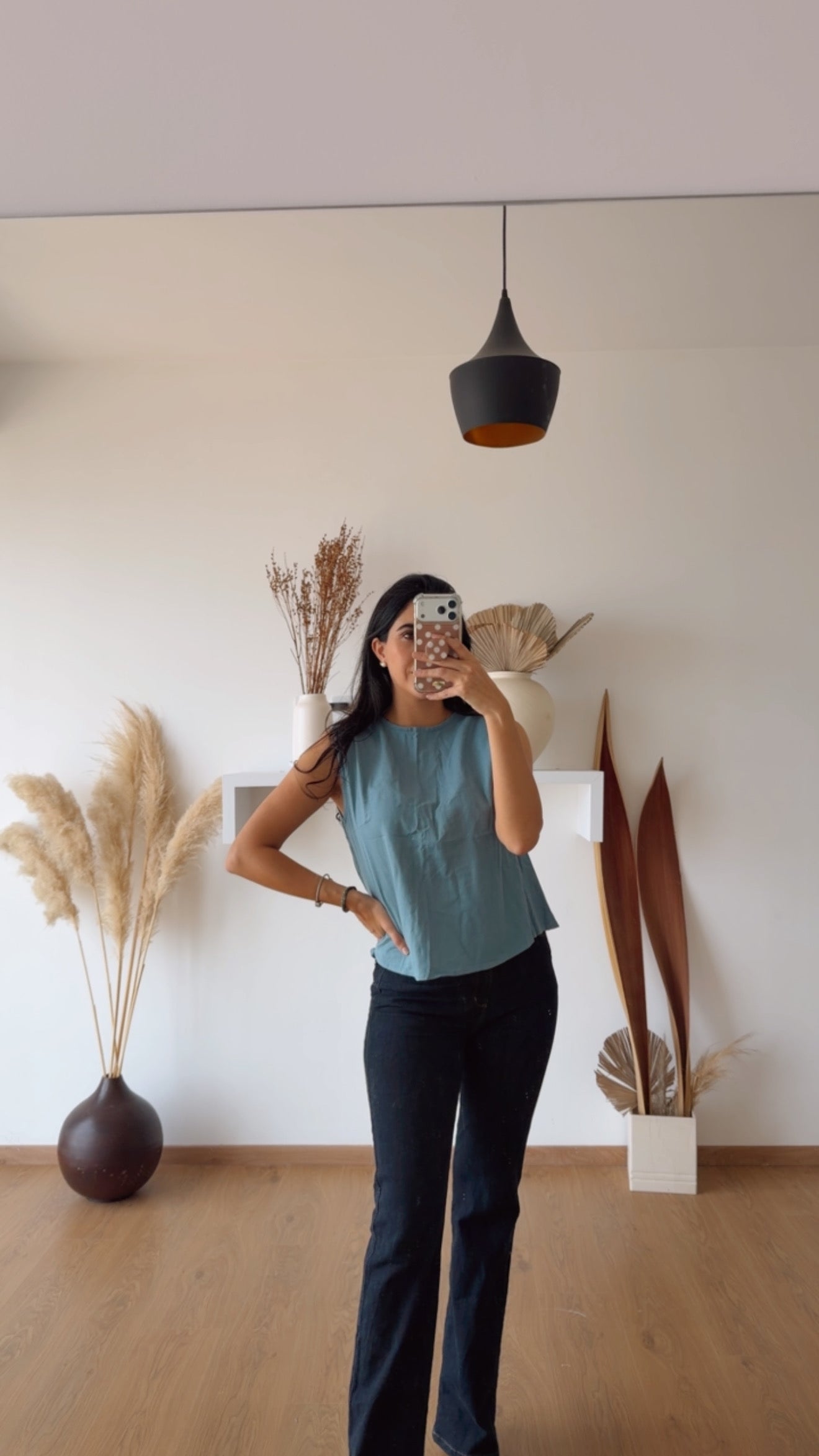 Blusa Carolina Azul Acero L