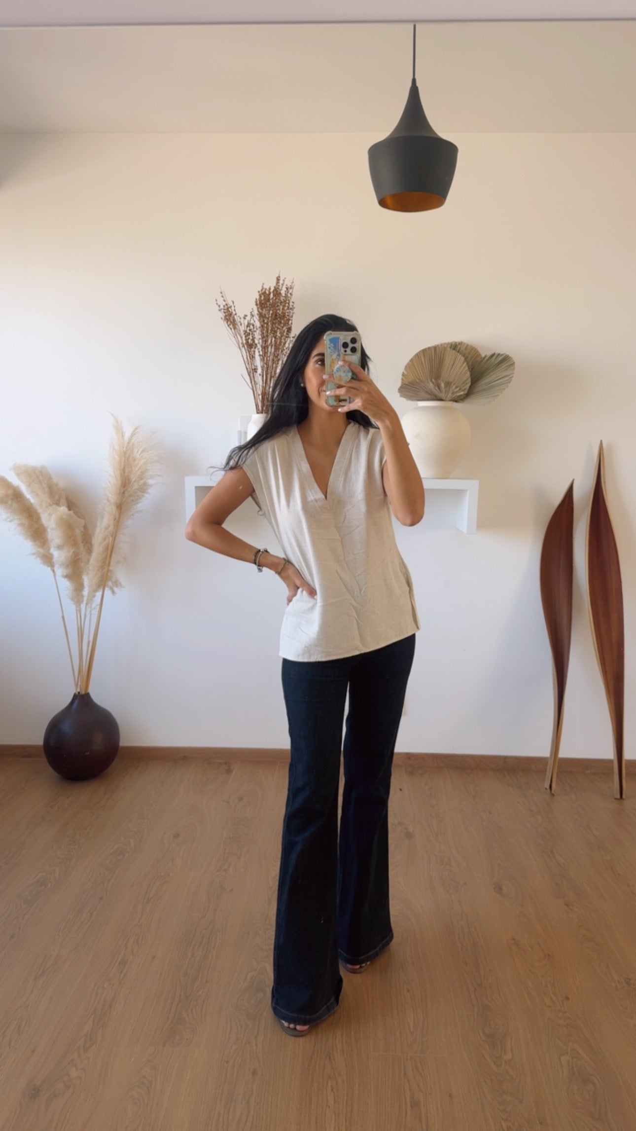 Blusa Emilia Beige Lino CH